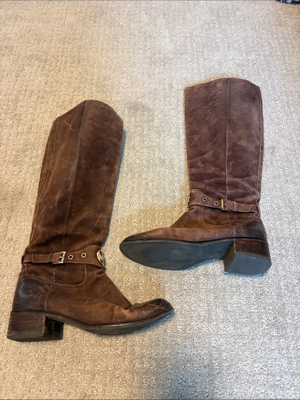Michael Kors  Brown Suede Riding Boots - Classic Tall Style